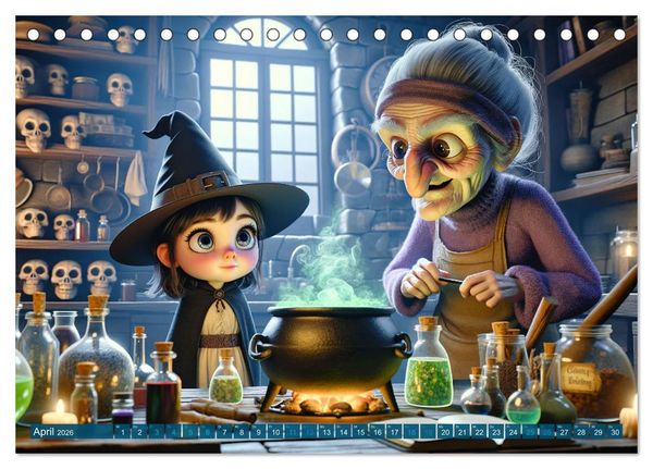 Produktbild: Hexenwelten: Ein Jahr voller Magie und Mysterien (Tischkalender 2026 DIN A5 quer), CALVENDO Monatskalender