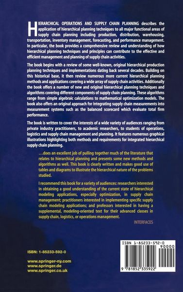 Produktbild: Hierarchical Operations and Supply Chain Planning