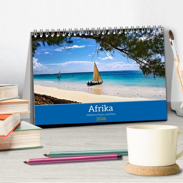 Produktbild: Afrika - Vielfalt in Flora und Fauna (Tischkalender 2026 DIN A5 quer), CALVENDO Monatskalender