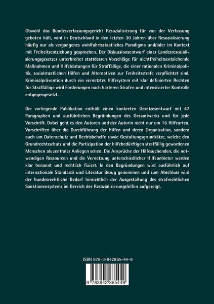 Produktbild: Diskussionsentwurf für ein Landesresozialisierungsgesetz