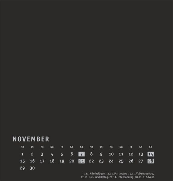 Produktbild: Premium-Bastelkalender schwarz mittel 2027