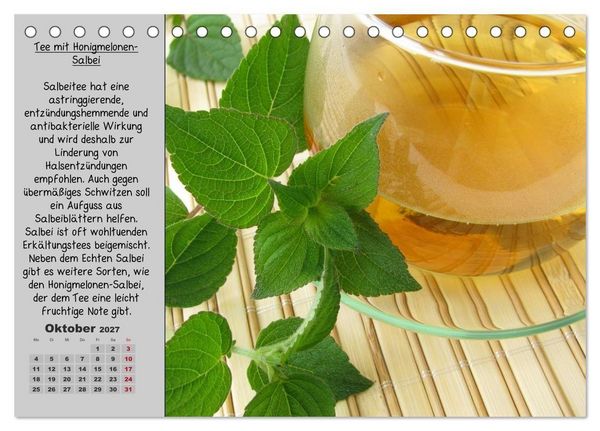 Produktbild: Eine kleine Teekunde - Zw&ouml;lf Teesorten im Portr&auml;t (Tischkalender 2027 DIN A5 quer), CALVENDO Monatskalender