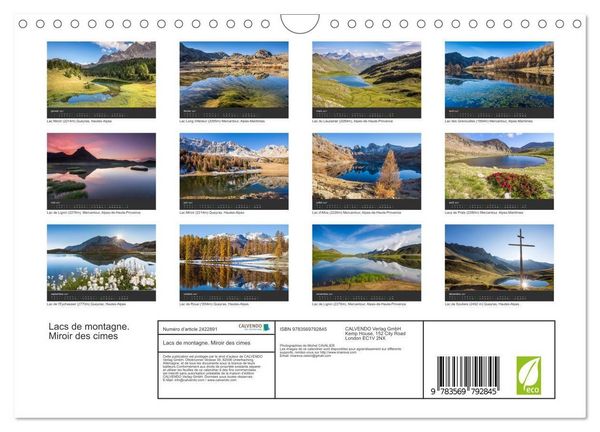 Produktbild: Lacs de montagne. Miroir des cimes (Calendrier mural 2027 DIN A4 vertical), CALVENDO calendrier mensuel