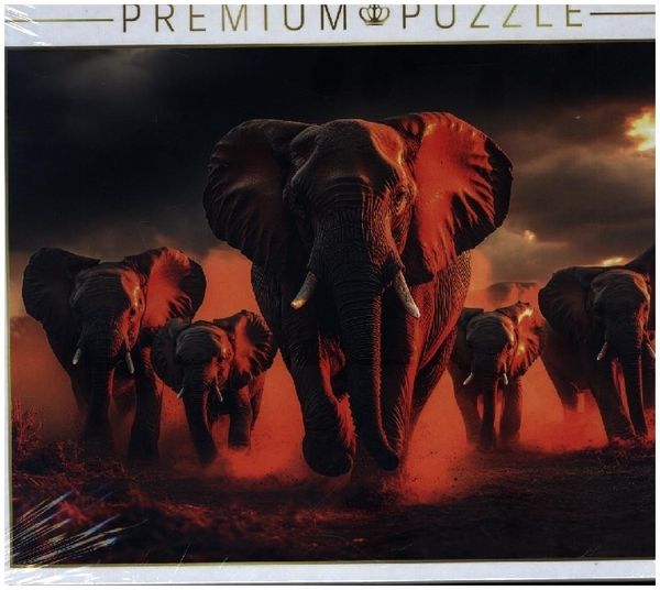 Produktbild: CALVENDO Puzzle Elefanten | 1000 Teile Lege-Gr&ouml;&szlig;e 64x48cm Foto-Puzzle f&uuml;r gl&uuml;ckliche Stunden