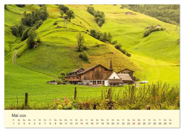 Produktbild: Schweiz - Die gr&uuml;ne Lunge Europas (hochwertiger Premium Wandkalender 2026 DIN A2 quer), Kunstdruck in Hochglanz