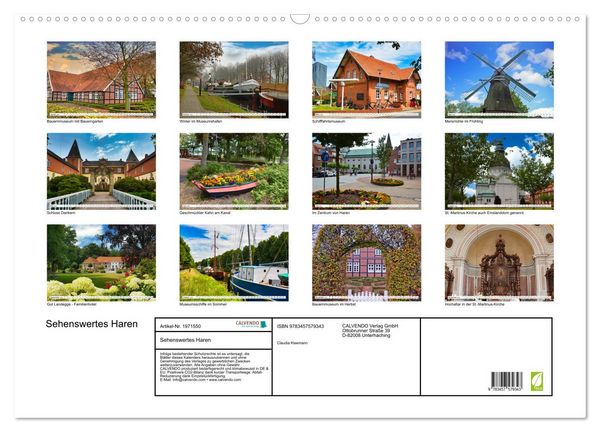 Produktbild: Sehenswertes Haren (Wandkalender 2026 DIN A2 quer), CALVENDO Monatskalender