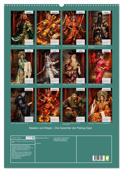 Produktbild: Masken und Magie &ndash; Die Gesichter der Peking-Oper (Wandkalender 2027 DIN A2 hoch), CALVENDO Monatskalender