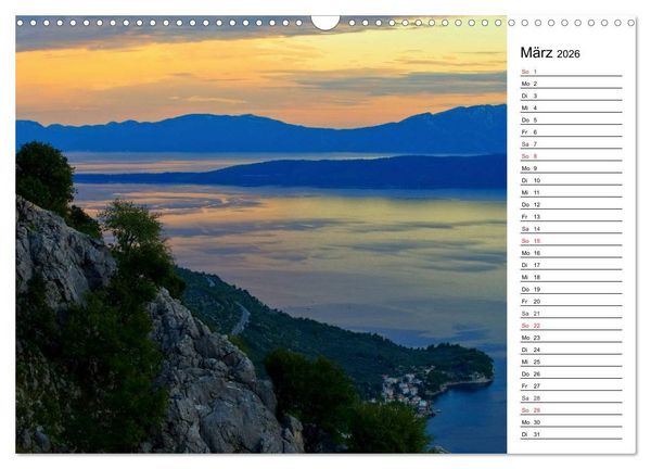 Produktbild: Makarska Riviera - Malerische Urlaubsorte in Dalmatien (Wandkalender 2026 DIN A3 quer), CALVENDO Monatskalender