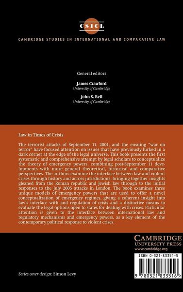 Produktbild: Law in Times of Crisis
