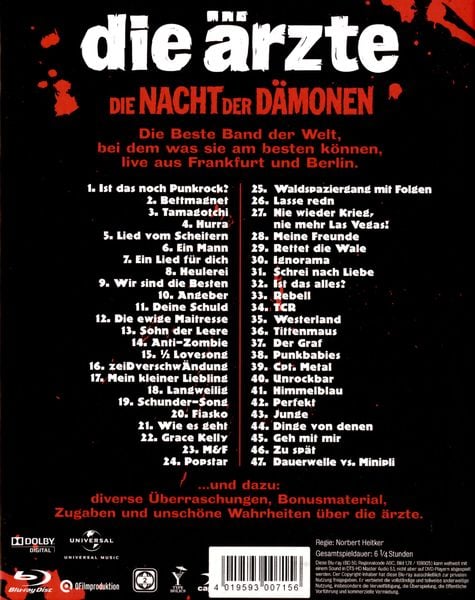 Produktbild: Die &Auml;rzte - Live/Die Nacht der D&auml;monen