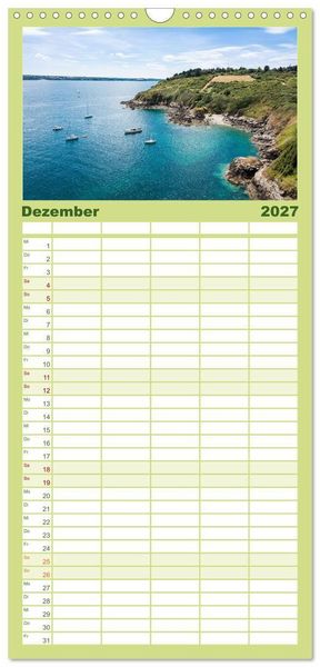 Produktbild: Familienplaner 2027 - Steilk&uuml;sten Europas mit 5 Spalten (Wandkalender, 21 x 45 cm) CALVENDO