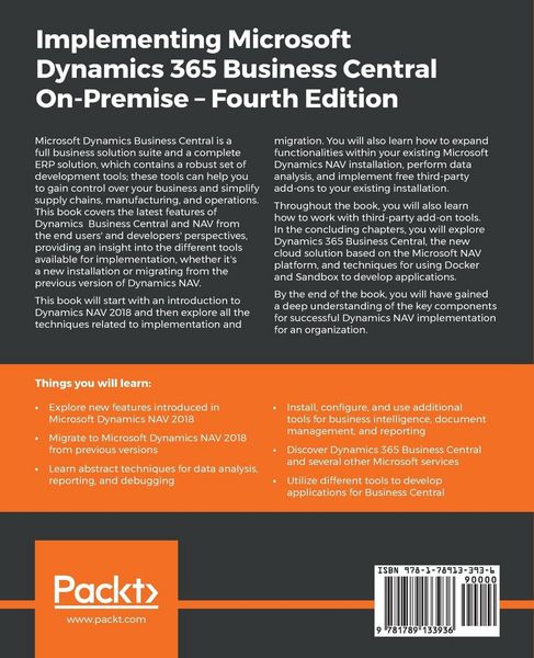 Produktbild: Implementing Microsoft Dynamics 365 Business Central On-Premise - Fourth Edition