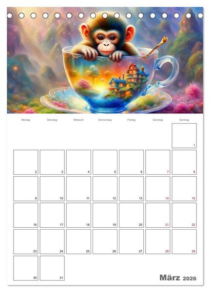 Produktbild: Tierische Kaffee Gesellschaft (Tischkalender 2026 DIN A5 hoch), CALVENDO Monatskalender