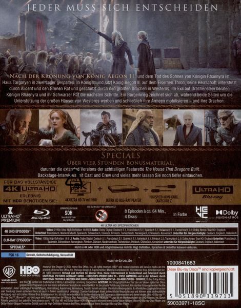 Produktbild: House Of The Dragon - Staffel 2 (4K Ultra HD) (+ Blu-ray) [8 BRs]