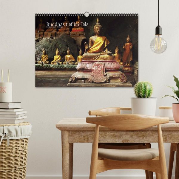 Produktbild: Buddhas tief im Fels (Wandkalender 2026 DIN A3 quer), CALVENDO Monatskalender