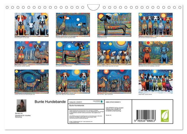 Produktbild: Bunte Hundebande (Wandkalender 2027 DIN A4 quer), CALVENDO Monatskalender