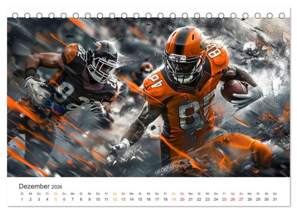 Produktbild: American Football - coole Momente (Tischkalender 2026 DIN A5 quer), CALVENDO Monatskalender