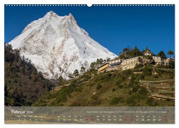 Produktbild: Buddhistische Kl&ouml;ster im Himalaya (hochwertiger Premium Wandkalender 2026 DIN A2 quer), Kunstdruck in Hochglanz