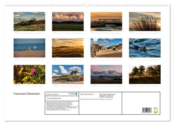 Produktbild: Traumziel D&auml;nemark (Wandkalender 2026 DIN A2 quer), CALVENDO Monatskalender
