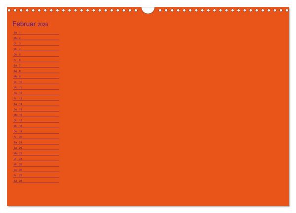 Produktbild: Bastel-Geburtstagskalender orange / Geburtstagskalender (Wandkalender 2026 DIN A3 quer), CALVENDO Monatskalender