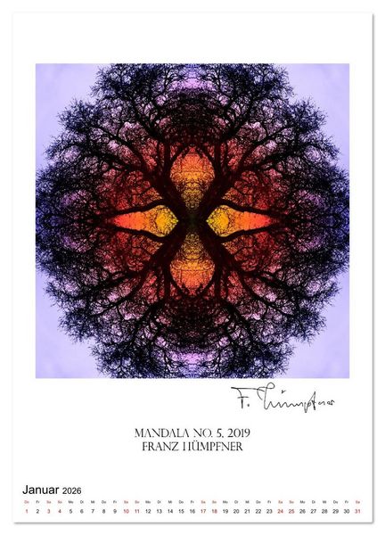 Produktbild: Mandala Artworks - Kunstkalender von Franz Huempfner (hochwertiger Premium Wandkalender 2026 DIN A2 hoch), Kunstdruck in Hochglanz