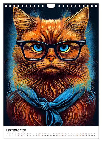 Produktbild: Hipster Katzen (Wandkalender 2026 DIN A4 hoch), CALVENDO Monatskalender