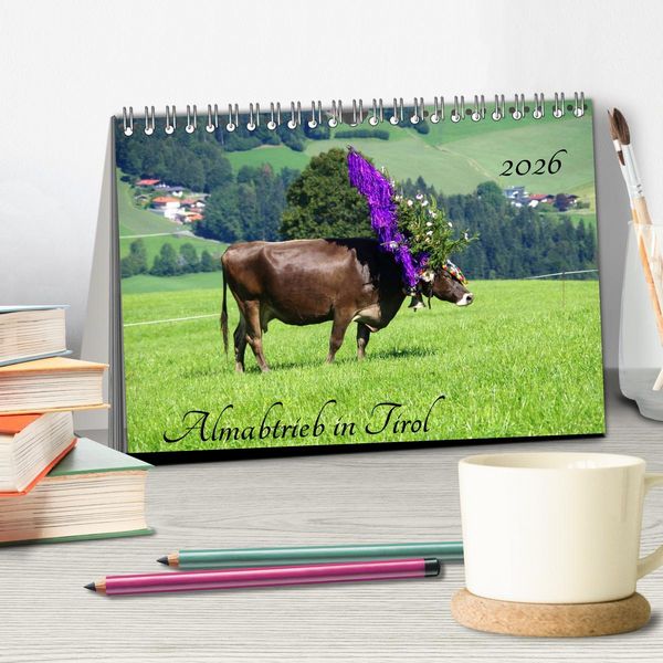 Produktbild: Almabtrieb in Tirol (Tischkalender 2026 DIN A5 quer), CALVENDO Monatskalender