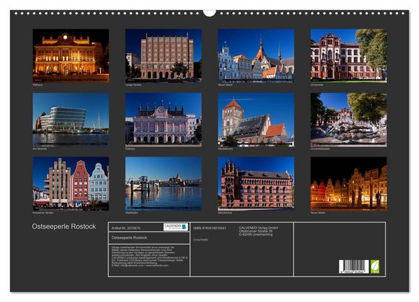 Produktbild: Ostseeperle Rostock (Wandkalender 2026 DIN A2 quer), CALVENDO Monatskalender
