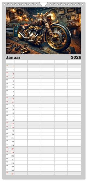 Produktbild: Familienplaner 2026 - Custom Dreams - Showbike Wonders mit 5 Spalten (Wandkalender, 21 x 45 cm) CALVENDO