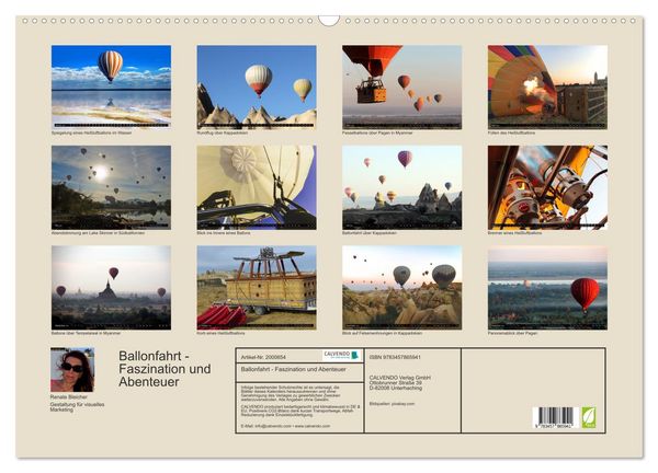Produktbild: Ballonfahrt - Faszination und Abenteuer (Wandkalender 2026 DIN A2 quer), CALVENDO Monatskalender