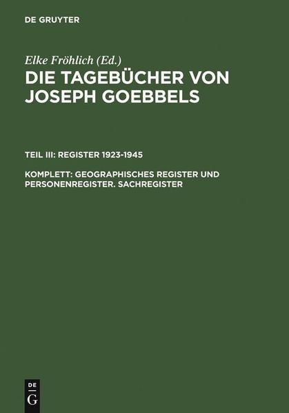 Produktbild: Geographisches Register und Personenregister. Sachregister