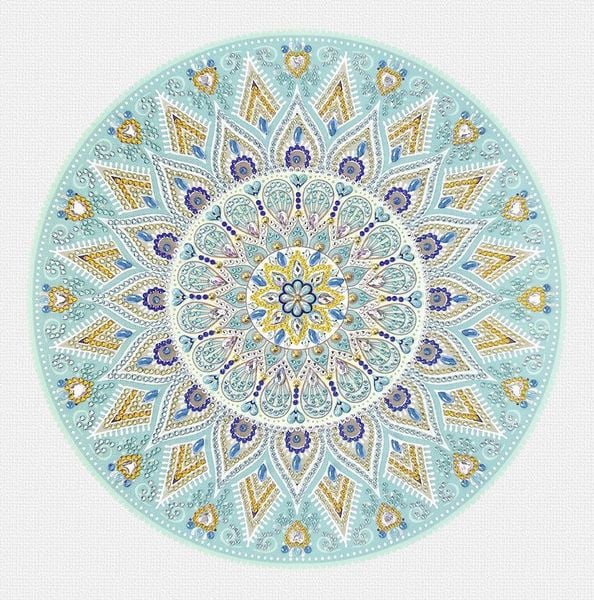 Produktbild: Diamond Painting "Diamantane Mandala Set 5", hellblau / taupe / wei&szlig;