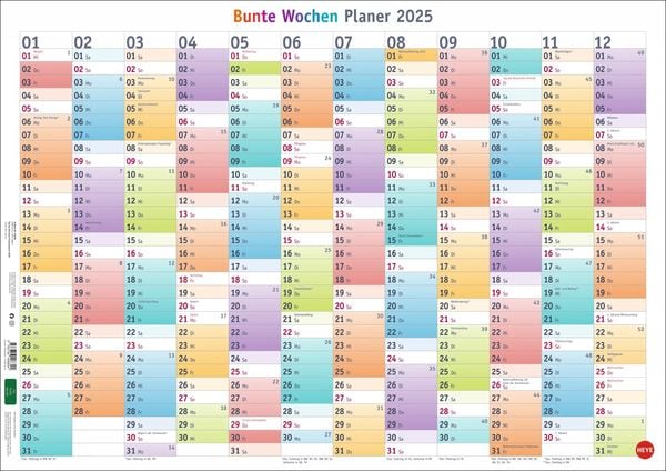 Bunte Wochen Posterplaner 2025