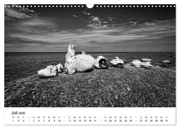 Produktbild: Ostseebad Zingst - Impressionen in Schwarz-Wei&szlig; (Wandkalender 2026 DIN A3 quer), CALVENDO Monatskalender