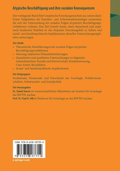 Produktbild: Atypische Besch&auml;ftigung und ihre sozialen Konsequenzen