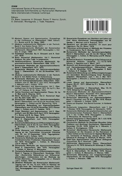 Produktbild: Numerische Methoden der Approximationstheorie / Numerical Methods of Approximation Theory