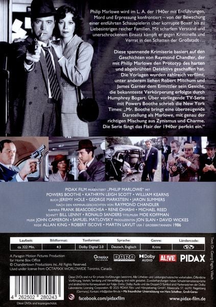 Produktbild: Philip Marlowe, Staffel 2 / Weitere 6 Folgen der preisgekr&ouml;nten Krimiserie nach den Kriminalgeschichten von Raymond Chandler (Pidax Serien-Klassiker) [2 DVDs]