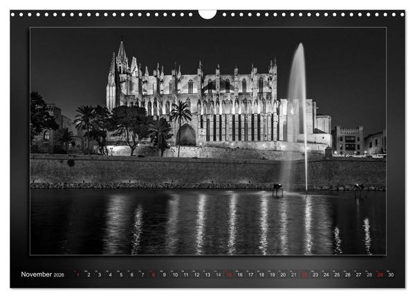 Produktbild: Mallorca Schwarz Wei&szlig; (Wandkalender 2026 DIN A3 quer), CALVENDO Monatskalender