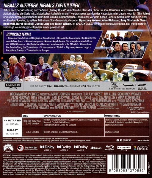 Produktbild: Galaxy Quest - Planlos durchs Weltall (4K Ultra HD) (+ Blu-ray)