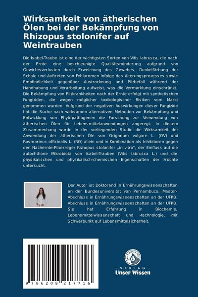 Produktbild: Wirksamkeit von &auml;therischen &Ouml;len bei der Bek&auml;mpfung von Rhizopus stolonifer auf Weintrauben