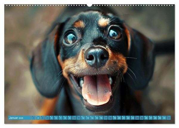 Produktbild: L&auml;chelnde Hunde sind wie Sonnenschein auf vier Pfoten (Wandkalender 2026 DIN A2 quer), CALVENDO Monatskalender