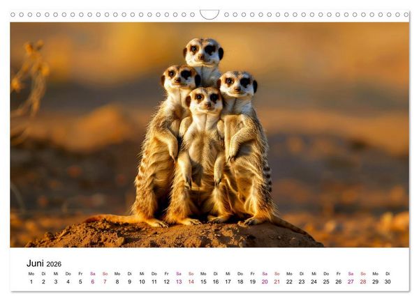 Produktbild: Erdm&auml;nnchen - coole Typen (Wandkalender 2026 DIN A3 quer), CALVENDO Monatskalender