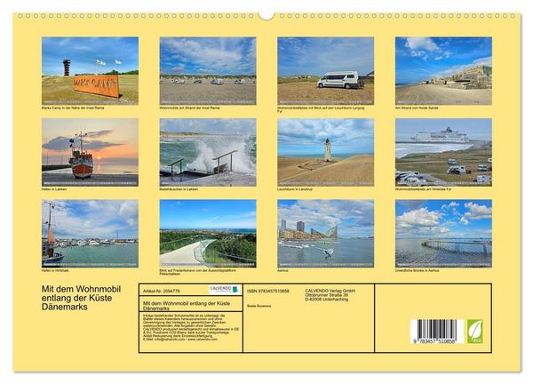 Produktbild: Mit dem Wohnmobil entlang der K&uuml;ste D&auml;nemarks (hochwertiger Premium Wandkalender 2026 DIN A2 quer), Kunstdruck in Hochglanz