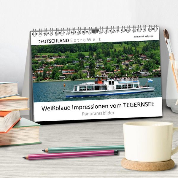 Produktbild: Wei&szlig;blaue Impressionen vom Tegernsee (Tischkalender 2026 DIN A5 quer), CALVENDO Monatskalender