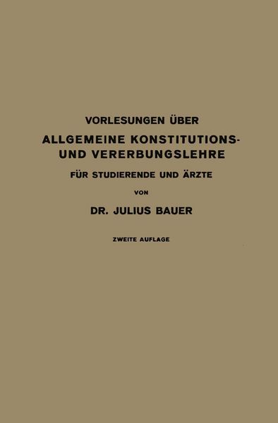Produktbild: Vorlesungen &Uuml;ber Allgemeine Konstitutions- und Vererbungslehre