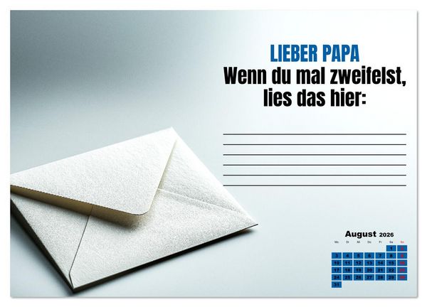 Produktbild: Kalender f&uuml;r Papa - Was ich dir sagen will (Wandkalender 2026 DIN A4 quer), CALVENDO Monatskalender