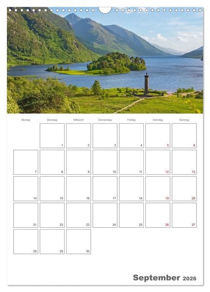 Produktbild: Schottland - Reiseplaner (Wandkalender 2026 DIN A3 hoch), CALVENDO Monatskalender