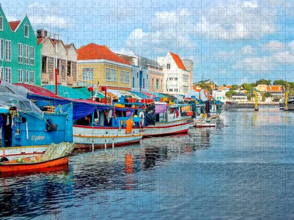 Produktbild: CALVENDO Puzzle Cura&ccedil;ao - bunte Insel in der Karibik | 1000 Teile Lege-Gr&ouml;&szlig;e 64x48cm Foto-Puzzle f&uuml;r gl&uuml;ckliche Stunden