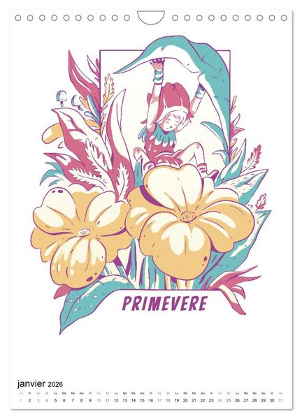 Produktbild: Monde enchant&eacute; de fleurs (Calendrier mural 2026 DIN A4 horizontal), CALVENDO calendrier mensuel