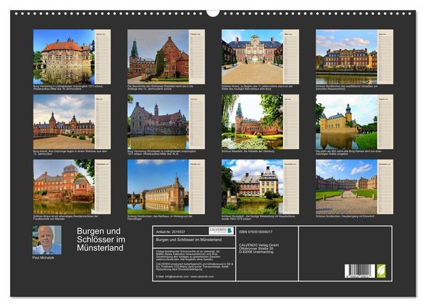 Produktbild: Burgen und Schl&ouml;sser im M&uuml;nsterland (Wandkalender 2026 DIN A2 quer), CALVENDO Monatskalender